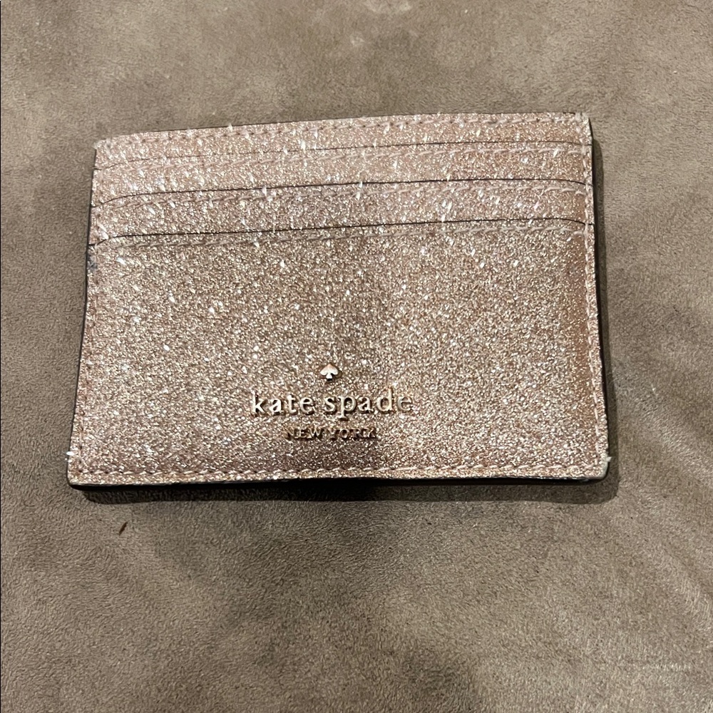 Kate Spade Sparkling Card Holder - Champagne NWOT 3” x 4”.